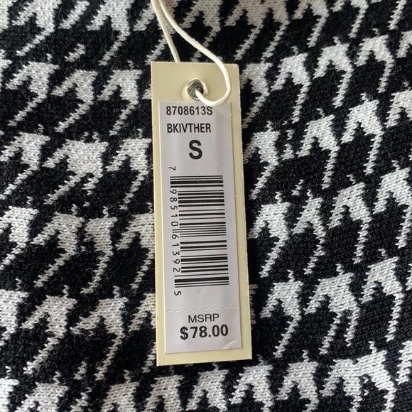 Nwt Houndstooth Max studio stretch flare knit skirt size small y2k office siren - Picture 5 of 7